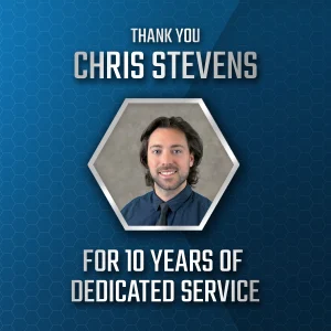 Chris Stevens recently celebrated 10 years at Palitto Consulting Services