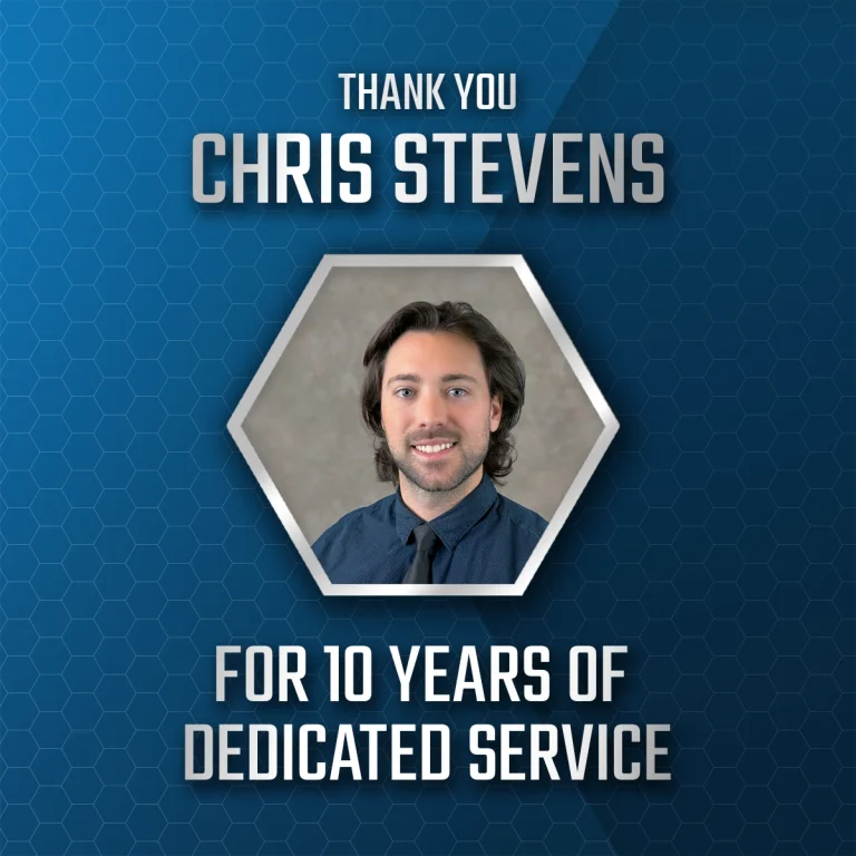 Chris Stevens recently celebrated 10 years at Palitto Consulting Services