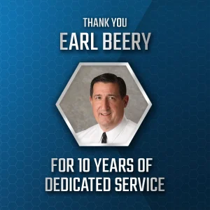 Congrats Earl Beery on 10 years of service